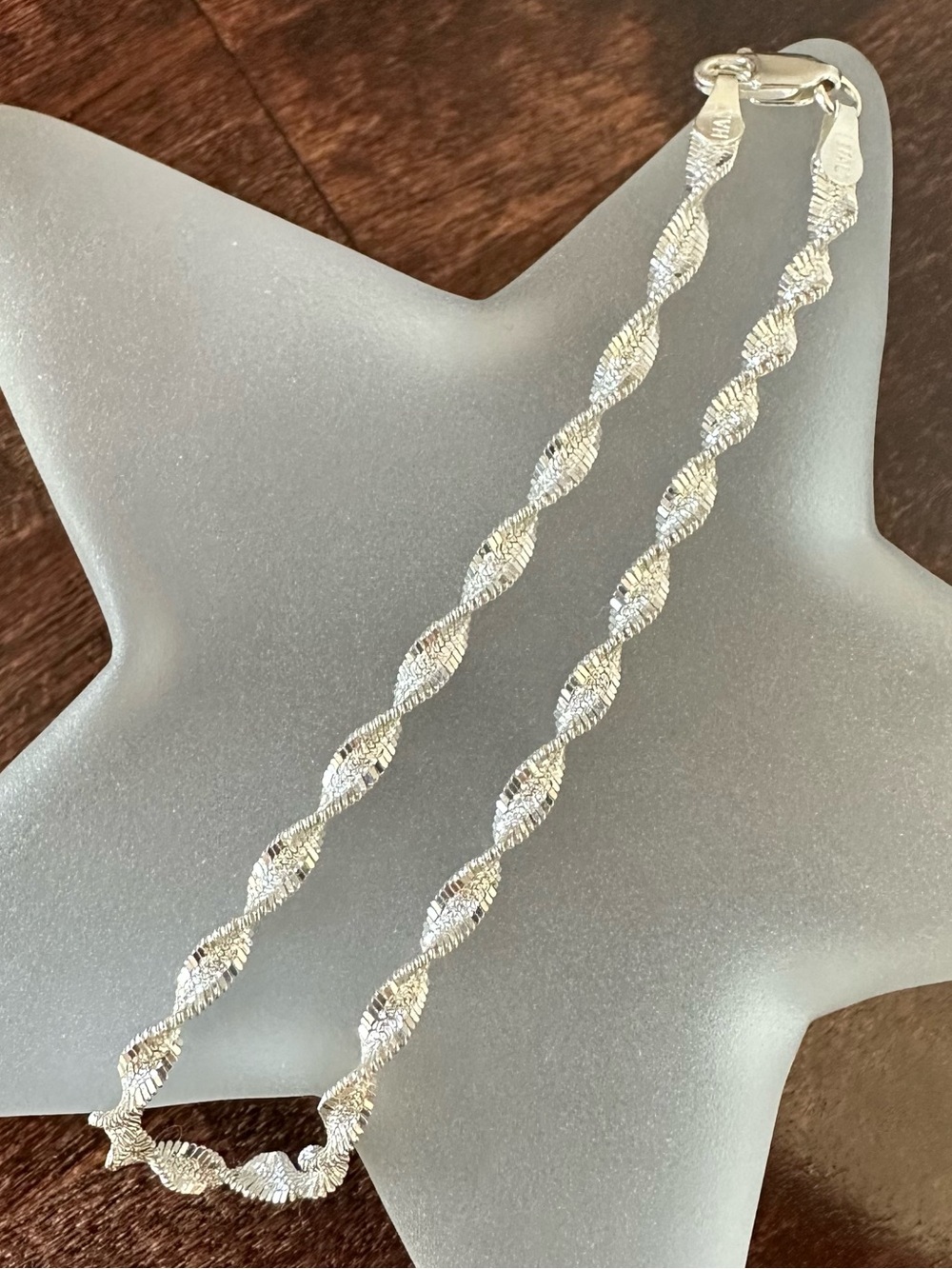 Sterling Silver butterfly chain bracelet, 8in